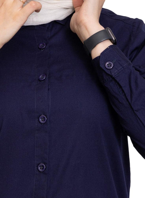 Navy M - Poplin Shirt - Khotwh