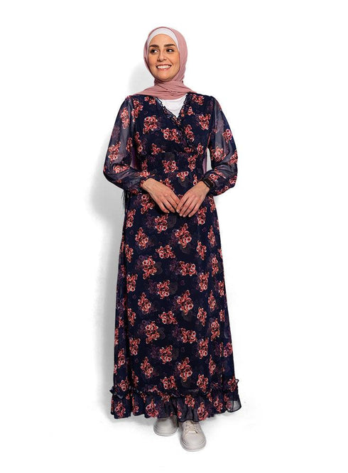 Navy Nect Dress - Khotwh