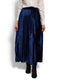 Navy Pleated Velvet Skirt - Khotwh