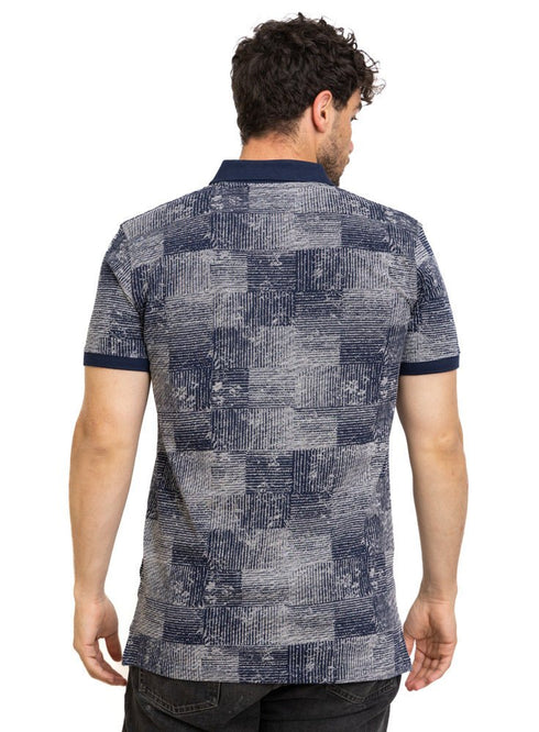 Navy Printed Polo Design 4 - Khotwh