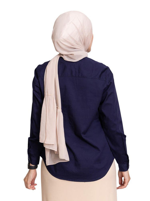 Navy S - Poplin Shirt - Khotwh