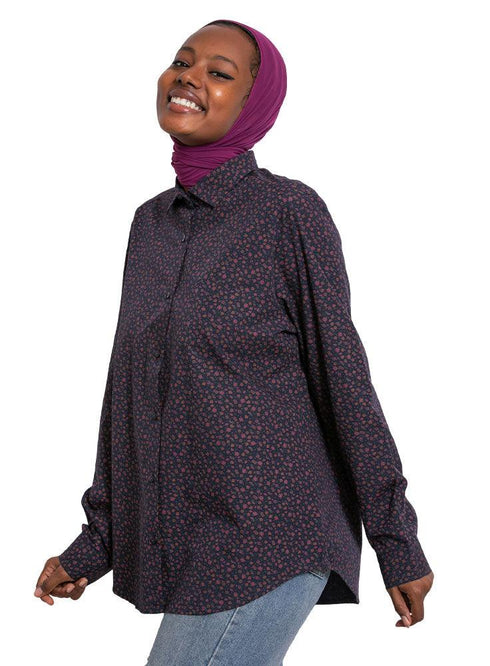 Navy S.Printed Shirt - Khotwh