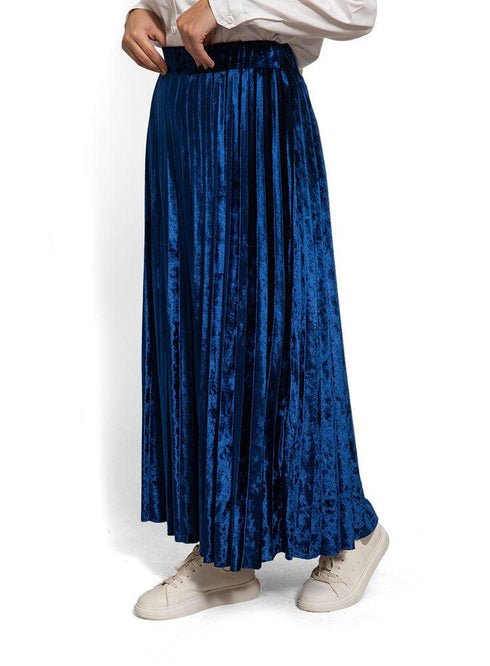 Navy V - Pleated Skirt - Khotwh