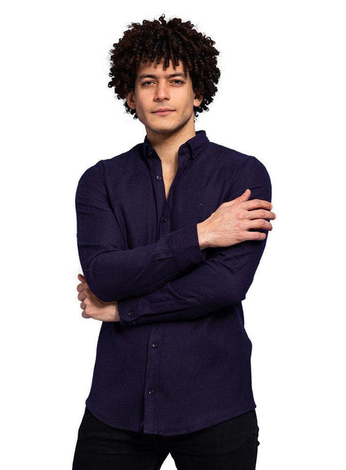 Navy Viyella Shirt - Khotwh