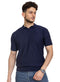 Navy Zigzag F - Z - Polo Neck T-shirt - Khotwh