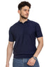 Navy Zigzag F - Z - Polo Neck T-shirt - Khotwh