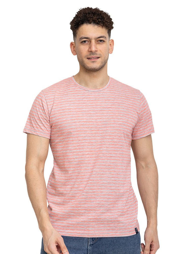 Neon Striped Striped Round T-shirt - Khotwh