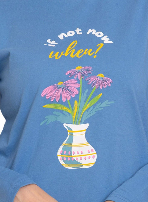 Norse Blue - Design 32 Printed Long - Sleeve - Khotwh