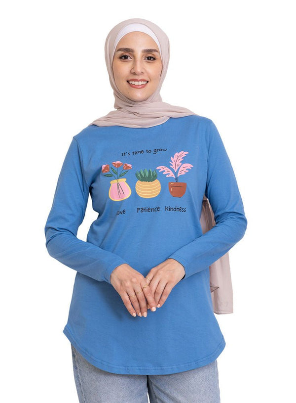 Norse Blue - Design 33 Printed Long - Sleeve - Khotwh