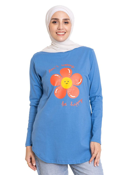 Norse Blue - Design 38 Printed Long - Sleeve - Khotwh