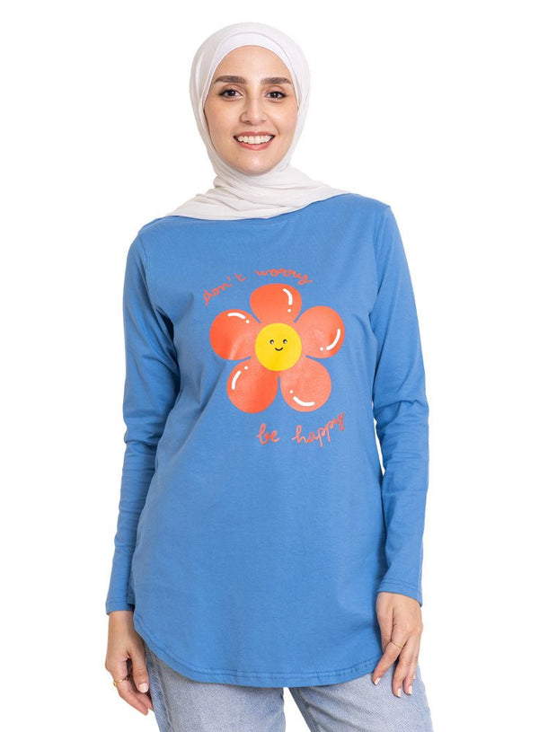 Norse Blue - Design 38 Printed Long - Sleeve - Khotwh