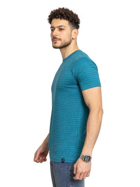 N.Striped Blue Striped Round T-shirt - Khotwh