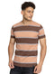 N.Striped Brown Striped Round T-shirt - Khotwh