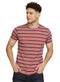 N.Striped Burgundy Striped Round T-shirt - Khotwh