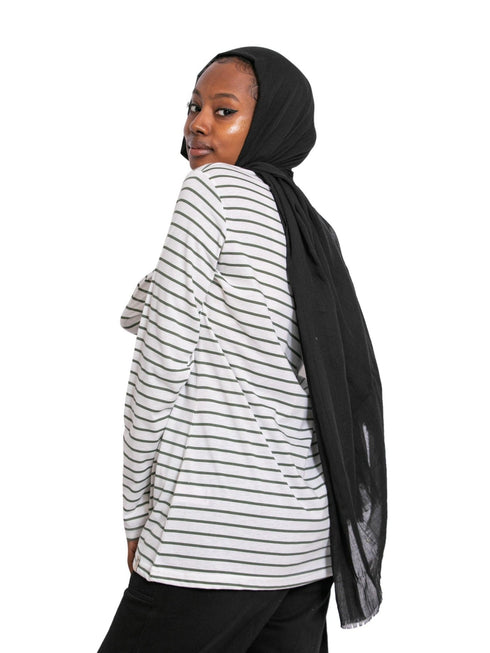 N.Striped Olive B - Long - Sleeve - Khotwh