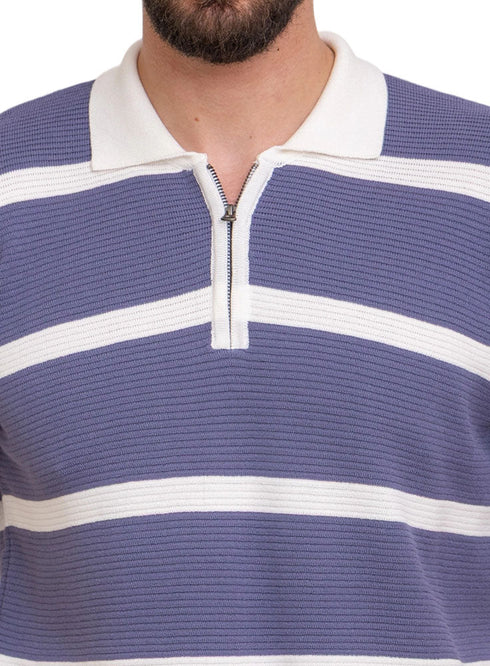 Ocean Design 01020Knit Polo Neck Zipper - T-Shirt - Khotwh