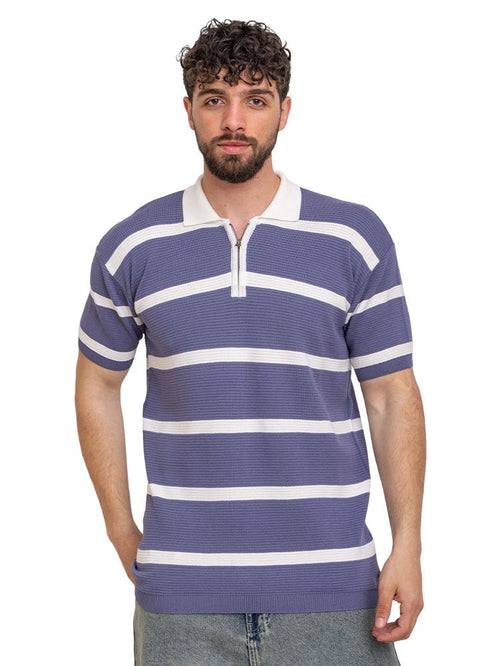 Ocean Design 01020Knit Polo Neck Zipper - T-Shirt - Khotwh