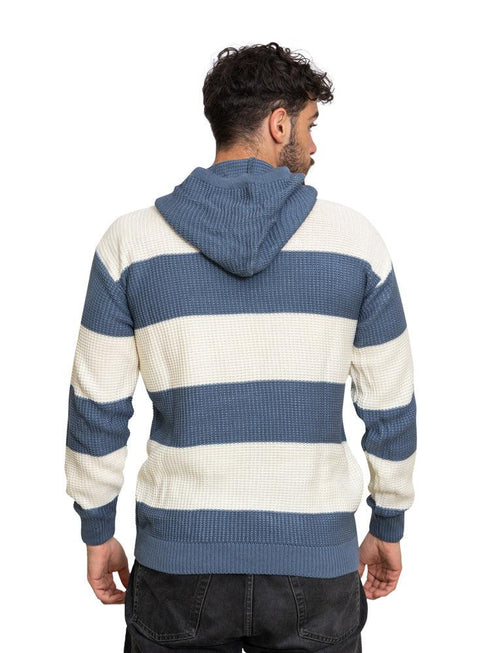 Ocean F - Striped Hoodie Pullover - Khotwh