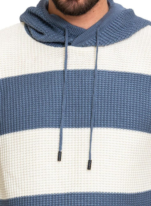 Ocean F - Striped Hoodie Pullover - Khotwh