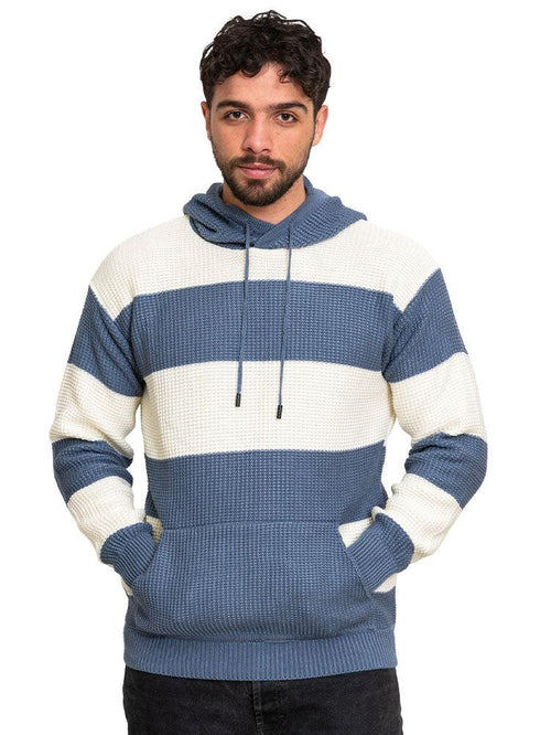 Ocean F - Striped Hoodie Pullover - Khotwh