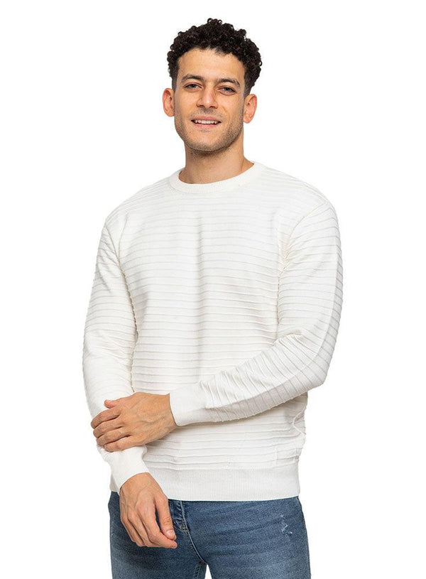 Off White D - Round Striped Pullover - Khotwh