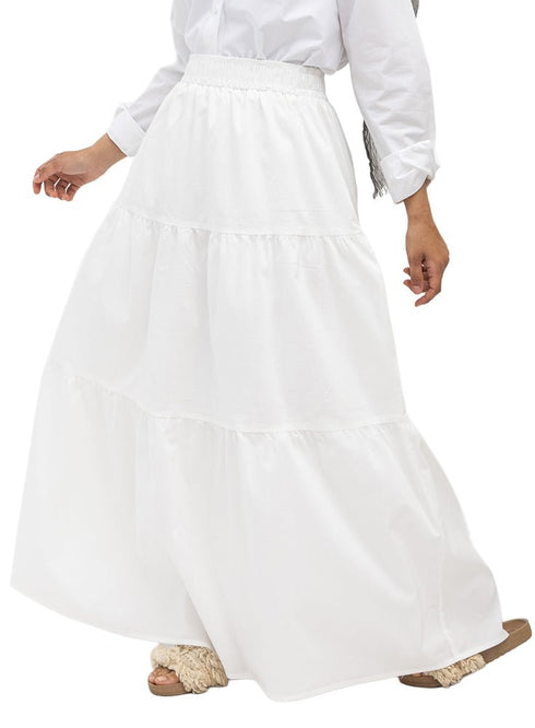 Off White - Design 7171 Tiered Skirt - Khotwh