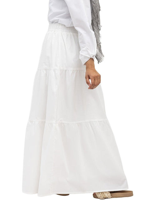 Off White - Design 7171 Tiered Skirt - Khotwh