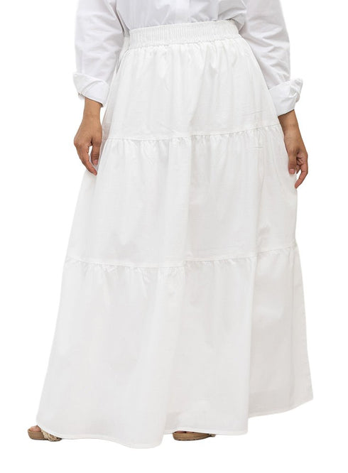 Off White - Design 7171 Tiered Skirt - Khotwh