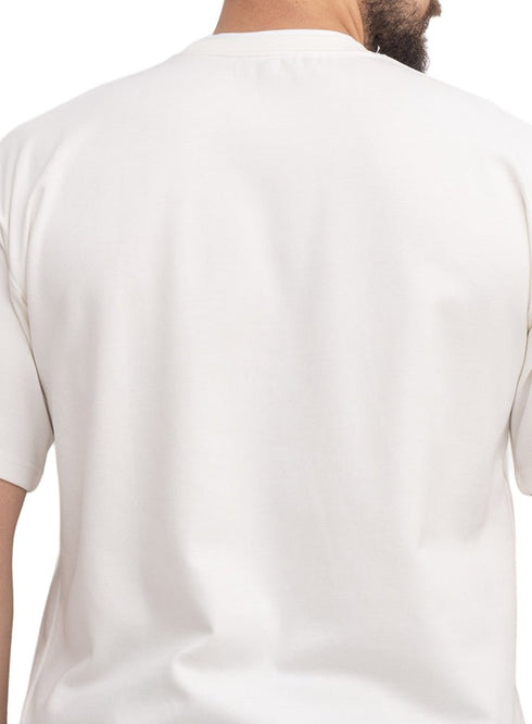 Off-White Double-Layerd Oversize Round T-Shirt - Khotwh