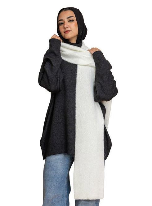Off - White Fluffy Scarf - Khotwh