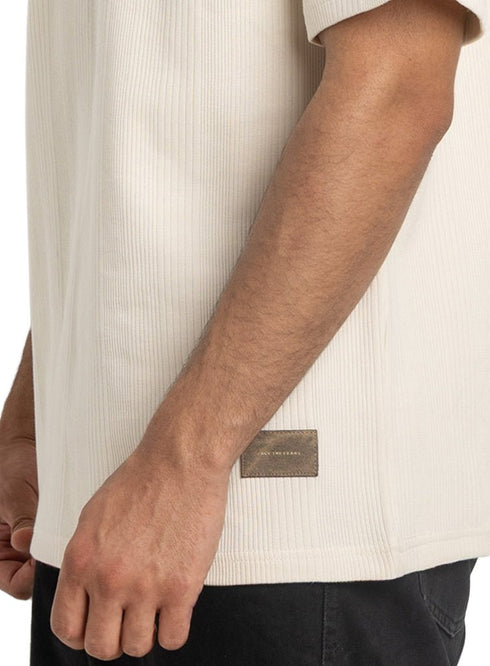 Off - White Jacquard - Over Size Round T-Shirt - Khotwh