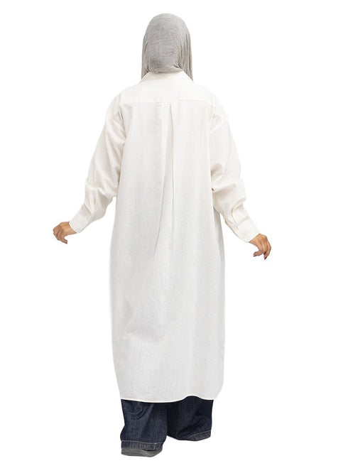 Off-White Linen Dress Shirt - Khotwh