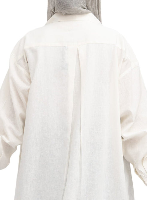 Off-White Linen Dress Shirt - Khotwh