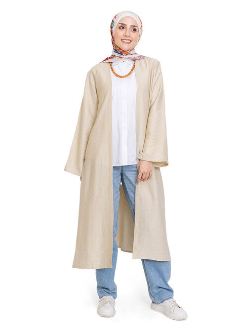 Off - White Linen Kimono - Khotwh