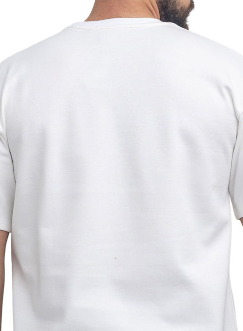 Off-White Over Size Round T-Shirt - Khotwh