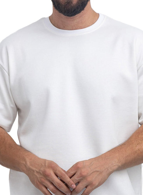 Off-White Over Size Round T-Shirt - Khotwh