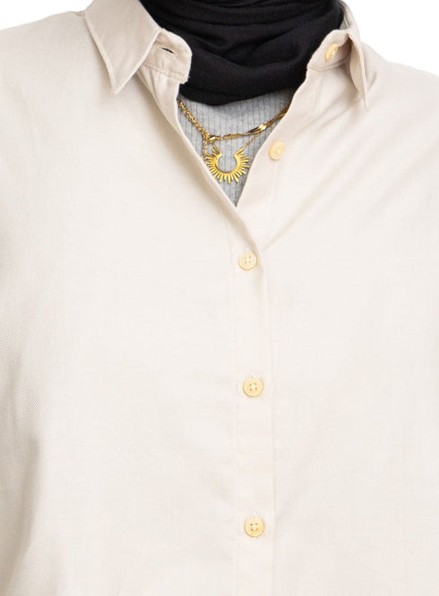 Off - White Oxford Over Size Shirt - Khotwh