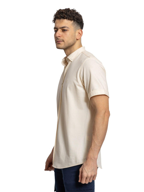 Off - White Pique Half - Shirt - Khotwh
