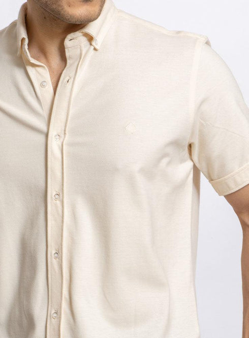 Off - White Pique Half - Shirt - Khotwh