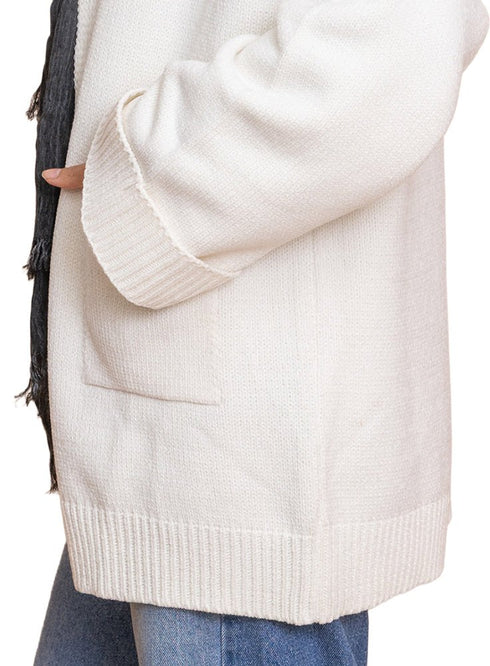 Off - White Pocket Velvet Cardigan - Khotwh