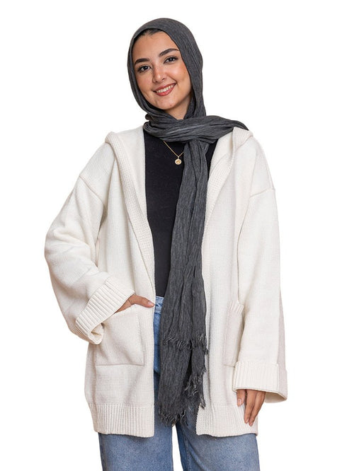 Off - White Pocket Velvet Cardigan - Khotwh