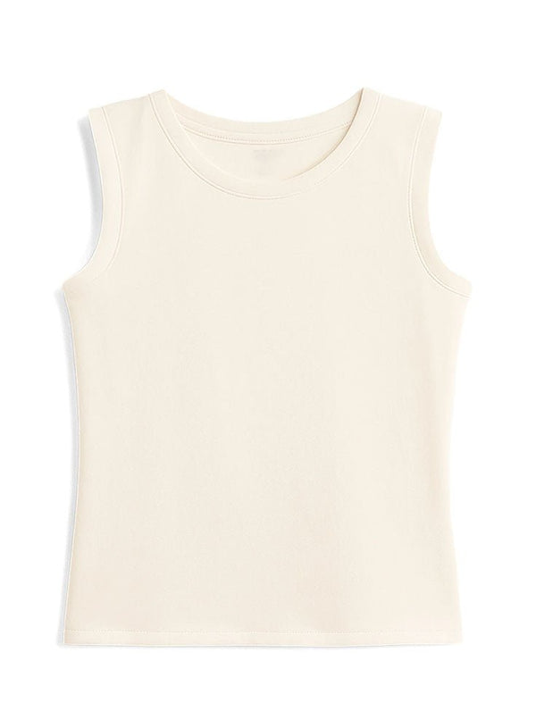 Off - White Sleeveless Slim Fit Top - Khotwh