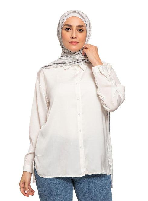 Off White S.Satin Blouse - Khotwh