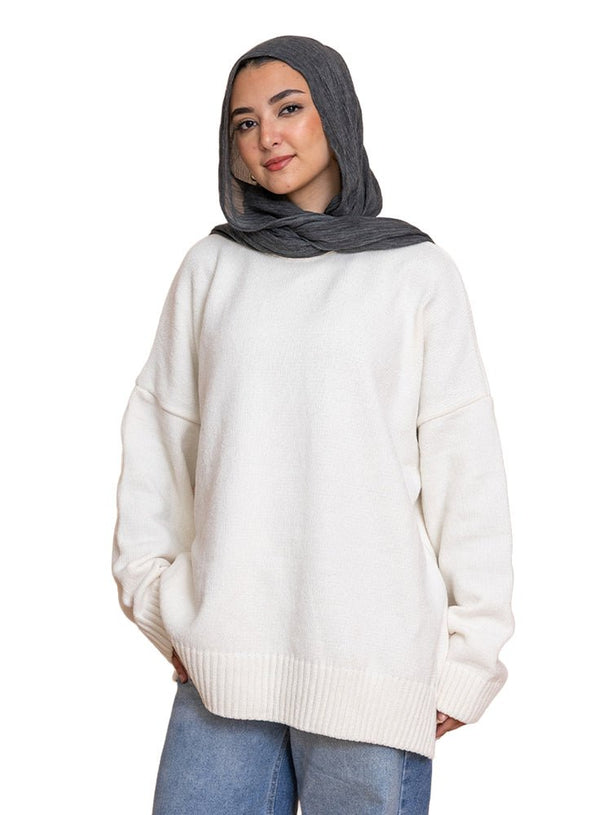 Off - White Velvet V - Over Size Pullover - Khotwh