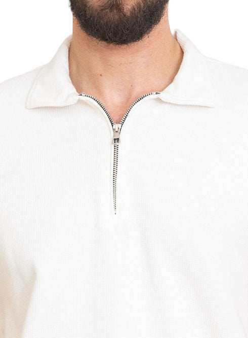 Off - White Zipper Squares Polo Neck T-Shirt - Khotwh