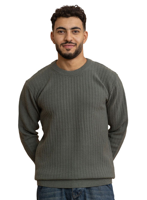 Olive Basic Round Pullover - Khotwh
