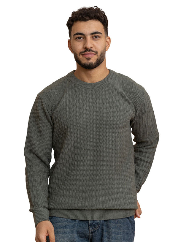 Olive Basic Round Pullover - Khotwh