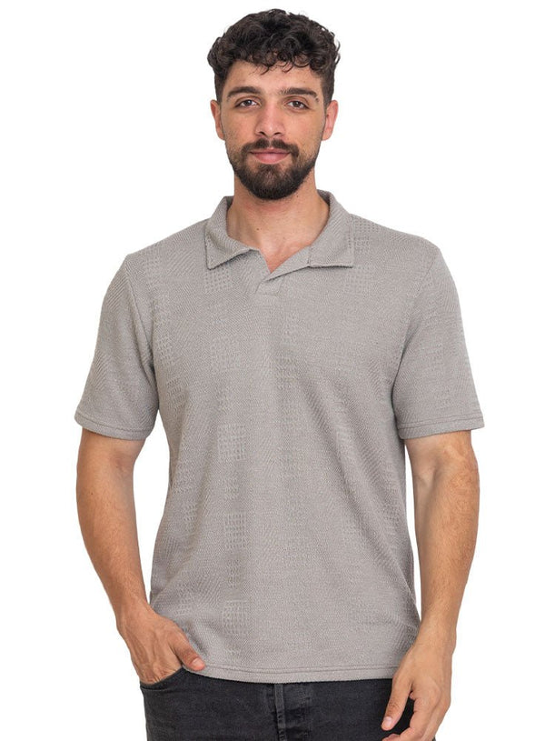 Olive - Design 1 Jacquard Polo Neck T-Shirt - Khotwh