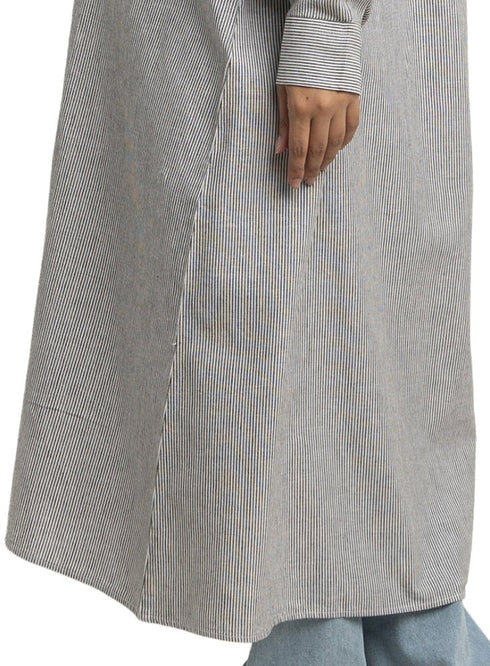 Olive - Design 1 Striped - Linen Dress Shirt - Khotwh