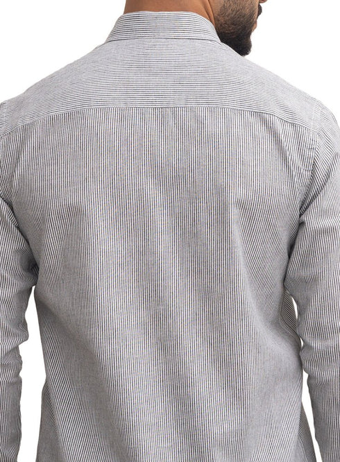 Olive - Design 1 Striped Linen Shirt - Khotwh